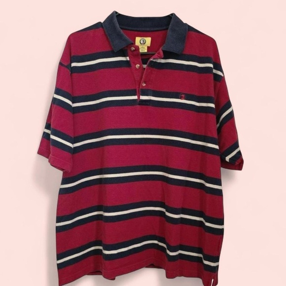 Duck Head Other - Men’s Vintage DuckHead Striped 90’s Short Sleeve Polo Shirt Red Large